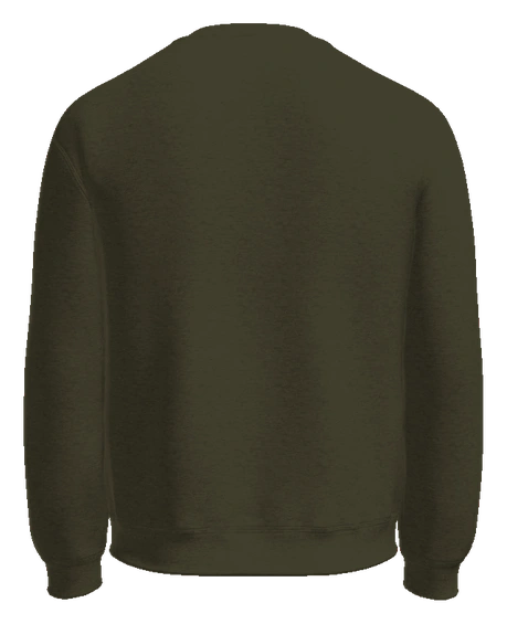 Colonel White Crewneck — Military Green back