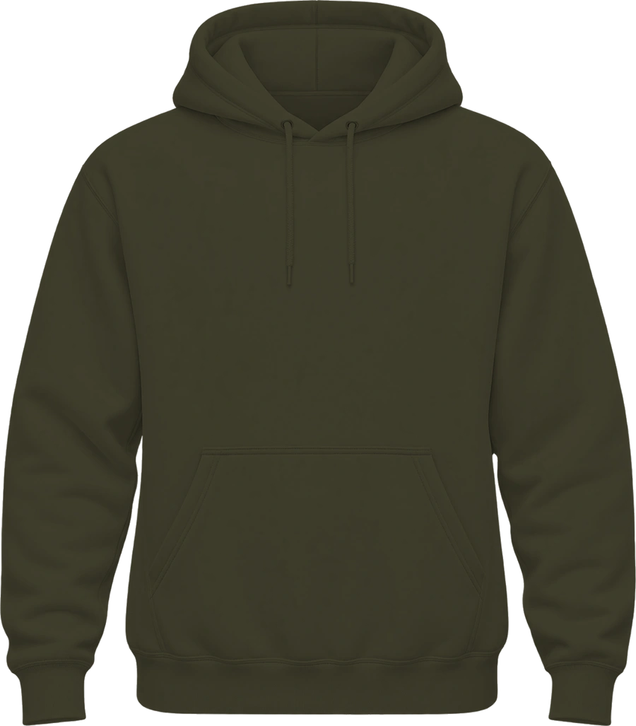 Colonel White Hoodie — Military Green back