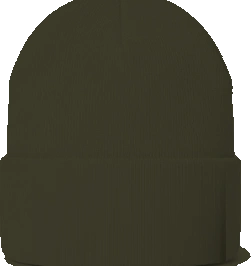 Colonel White Beanie — Military Green back