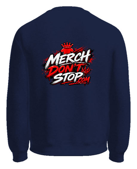 Merch Going Crazy Crewneck — Navy back