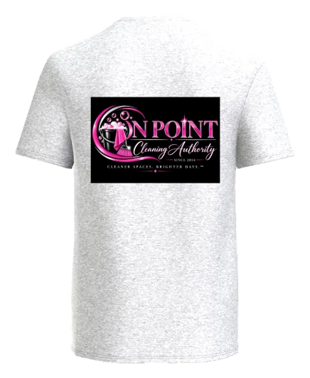 THE OPCA SHOP by On Point Cleaning Authority Tee — White back