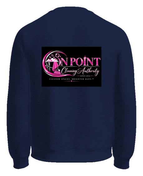 THE OPCA SHOP by On Point Cleaning Authority Crewneck — Navy back