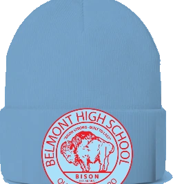 Belmont High School Beanie — Light Blue front