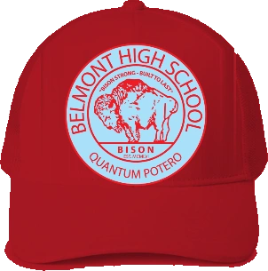 Belmont High School Trucker Hat — Red front