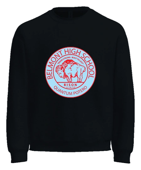 Belmont High School Crewneck — Black front