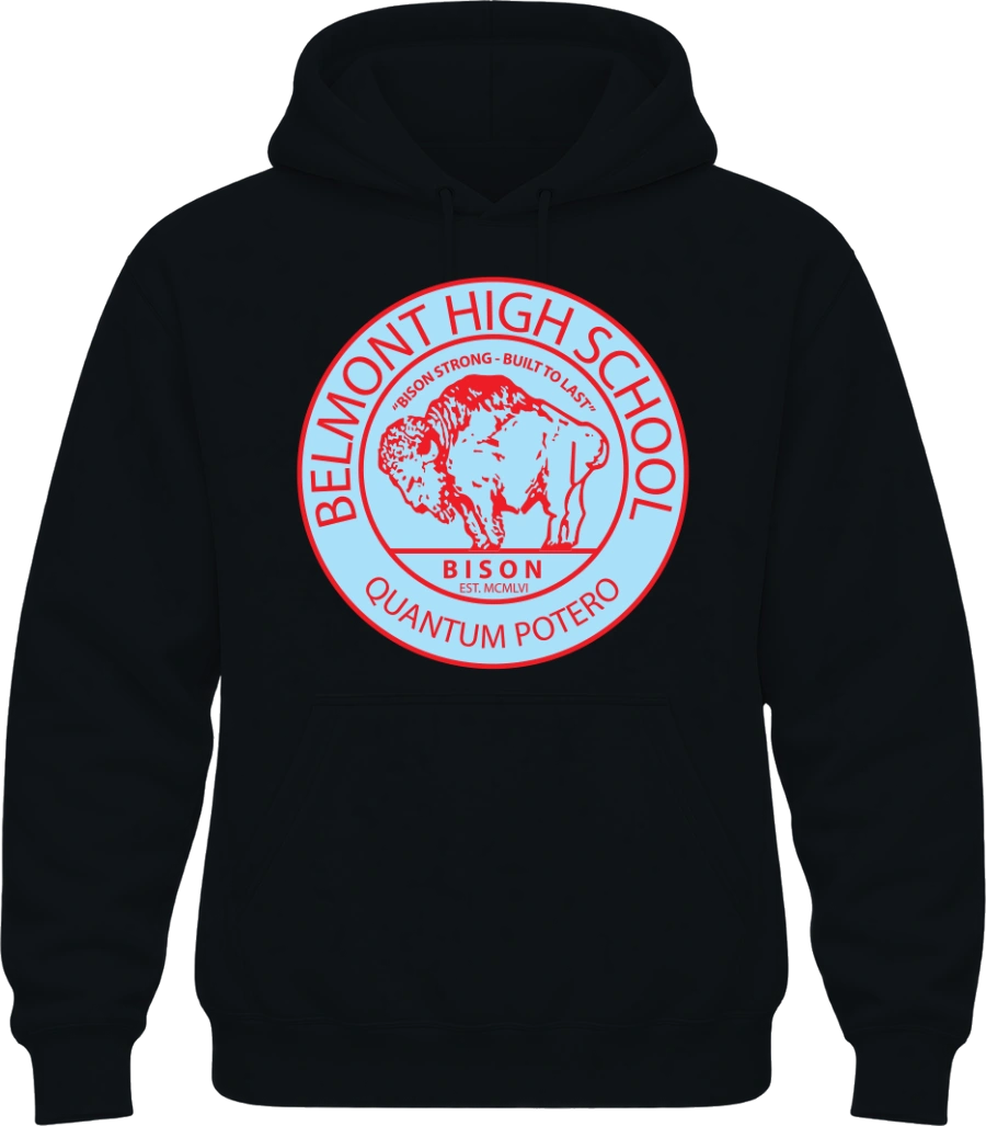Belmont High School Hoodie — Black front