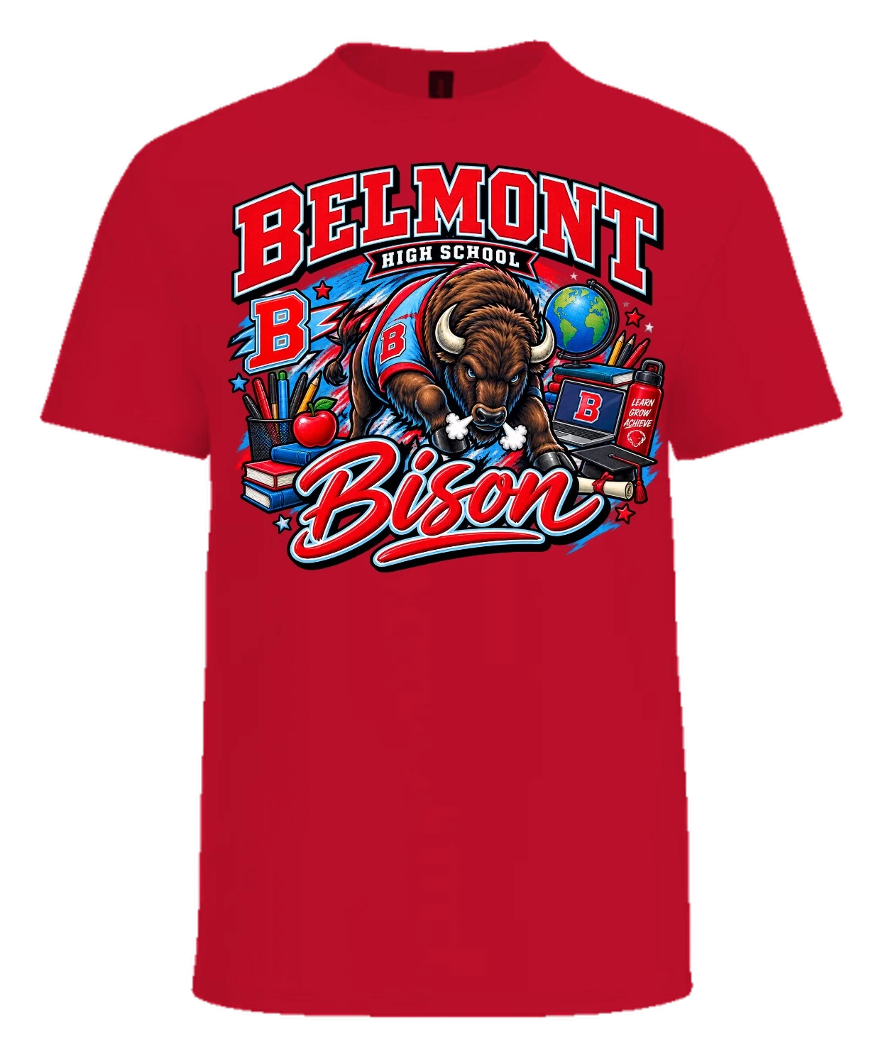 Belmont High School Tee — Red