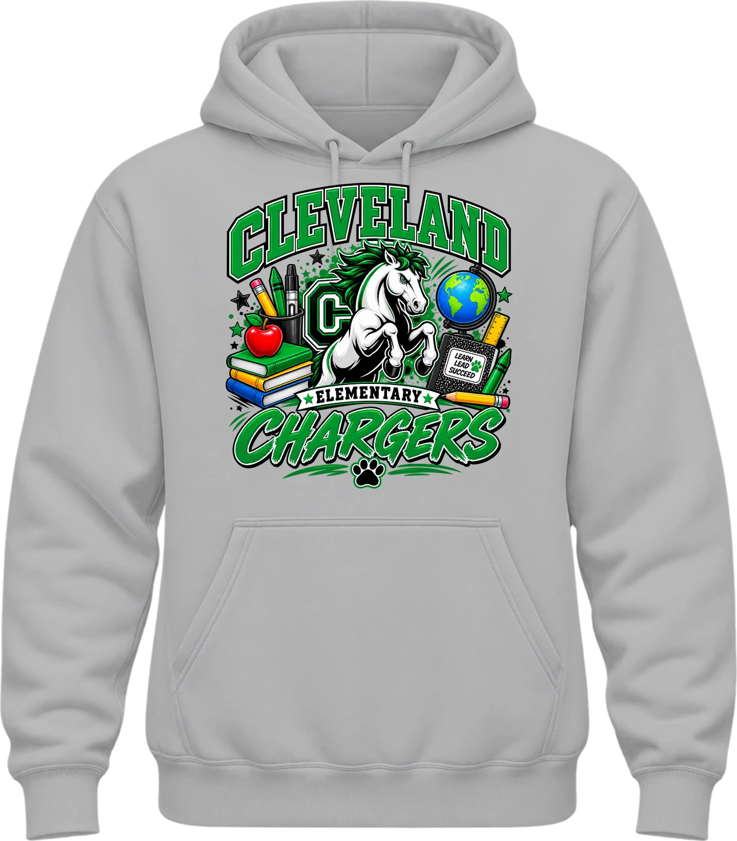 Cleveland Elementary (Chargers) Cleveland Chargers Hoodie — Sport Grey