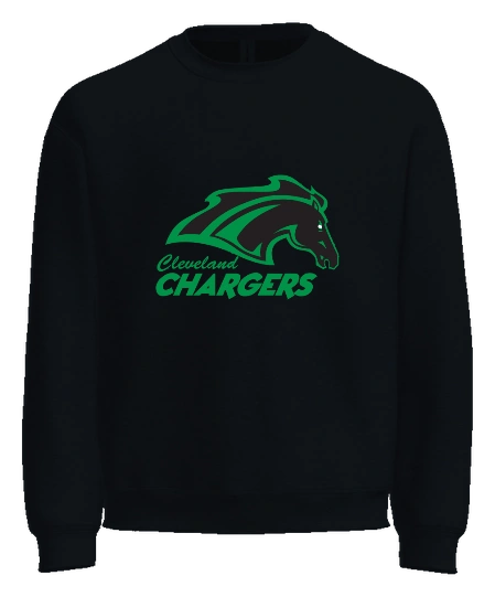 Cleveland Elementary (Chargers) Crewneck — Black front