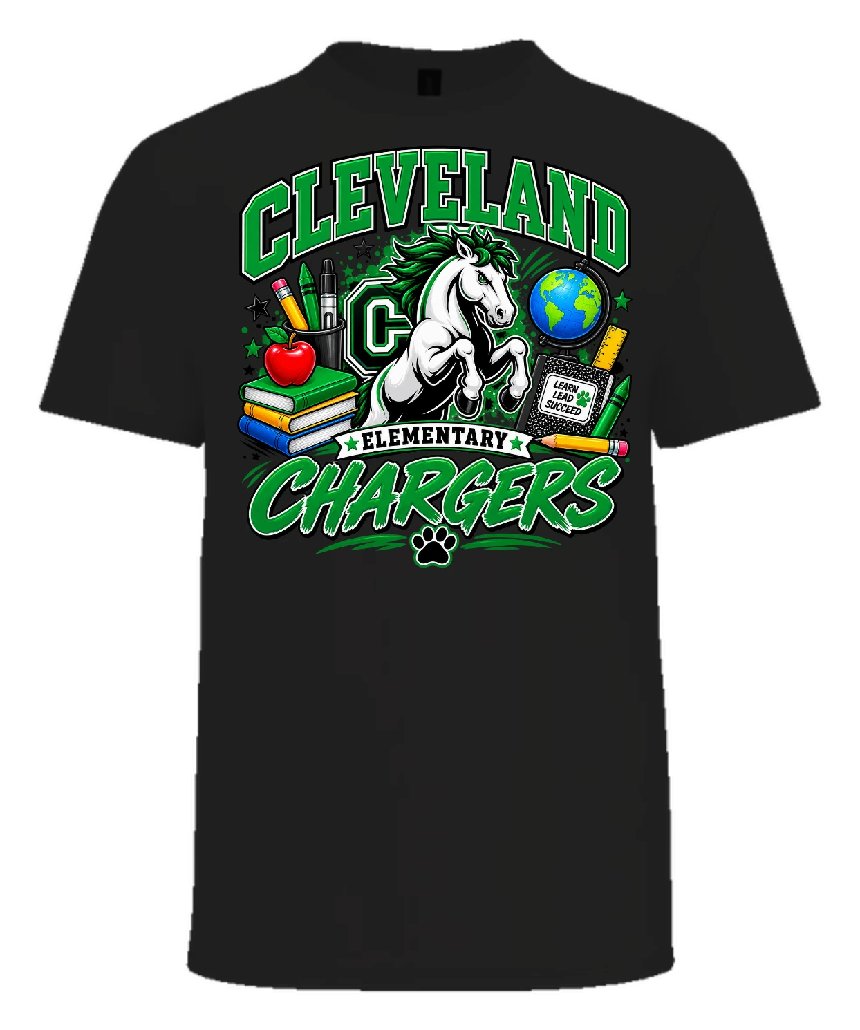 Cleveland Elementary (Chargers) Cleveland Chargers Tee — Black