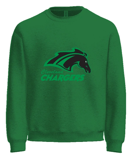 Cleveland Elementary (Chargers) Crewneck — Irish Green front