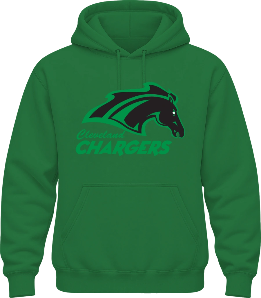 Cleveland Elementary (Chargers) Hoodie — Irish Green front