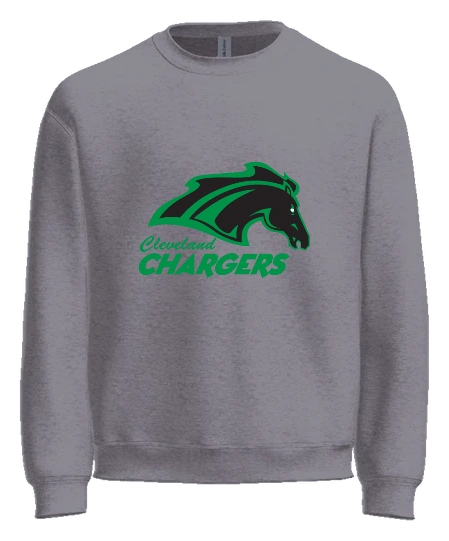 Cleveland Elementary (Chargers) Crewneck — Sport Grey front