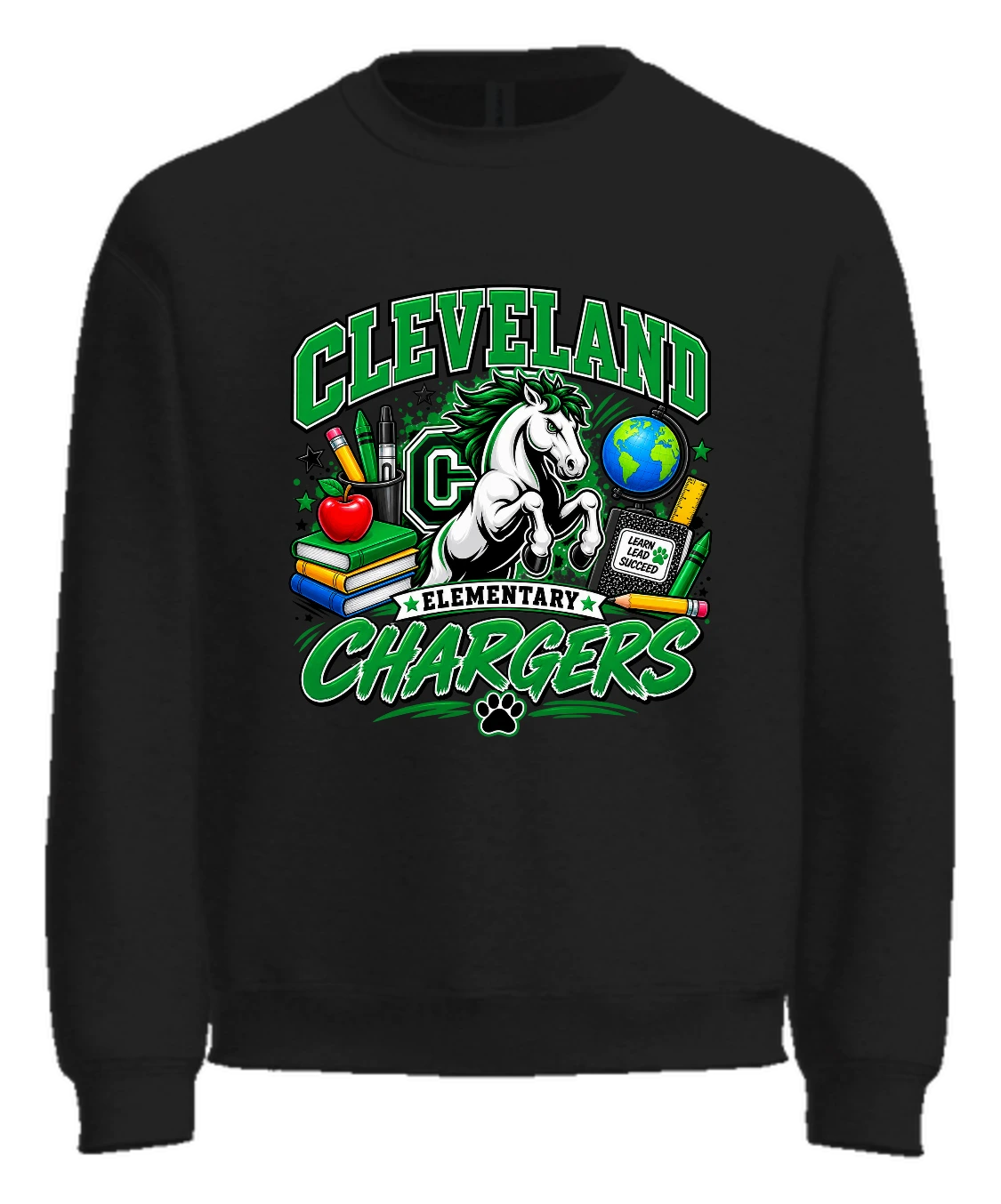 Cleveland Elementary (Chargers) Cleveland Chargers Crewneck — Black
