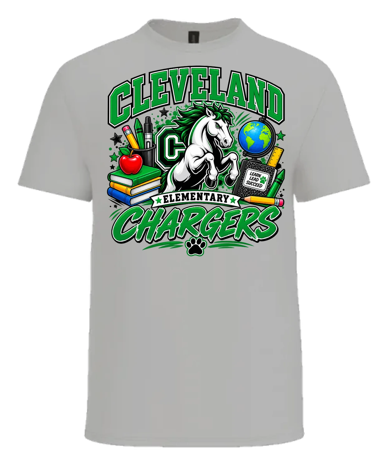 Cleveland Elementary (Chargers) Cleveland Chargers Tee — Sport Grey