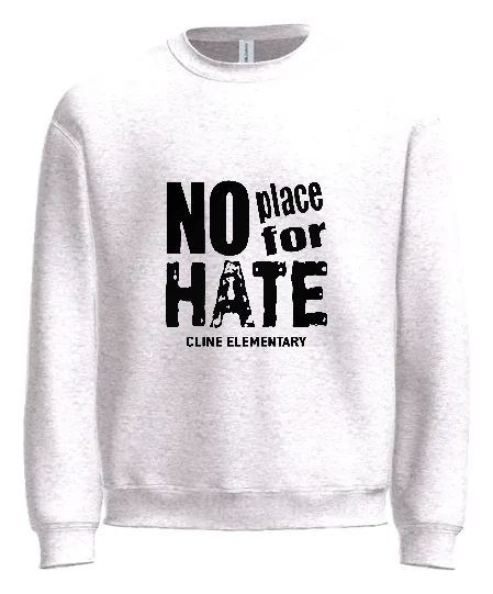 W.O. Cline Elementary School Crewneck — White front