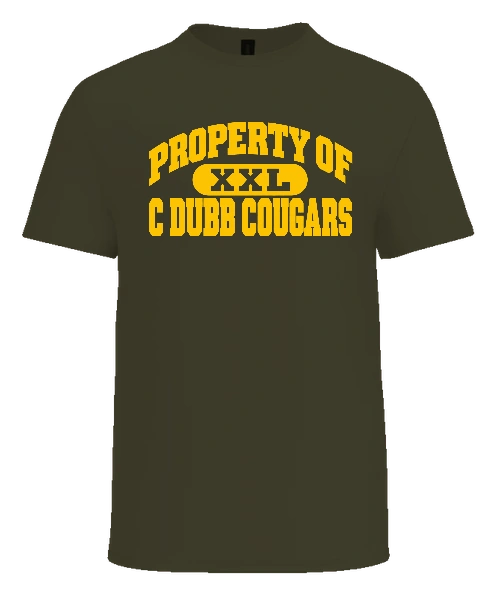 Colonel White Tee — Military Green front