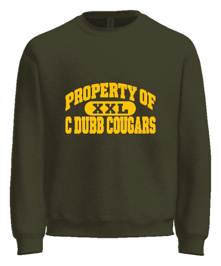 Colonel White Crewneck — Military Green front