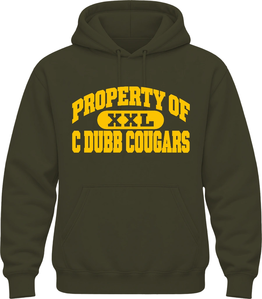 Colonel White Hoodie — Military Green front