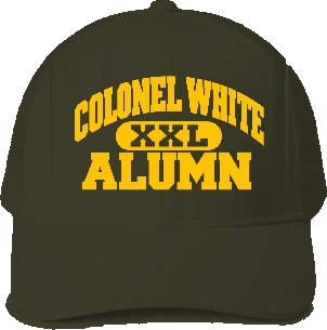 Colonel White Trucker Hat — Military Green front