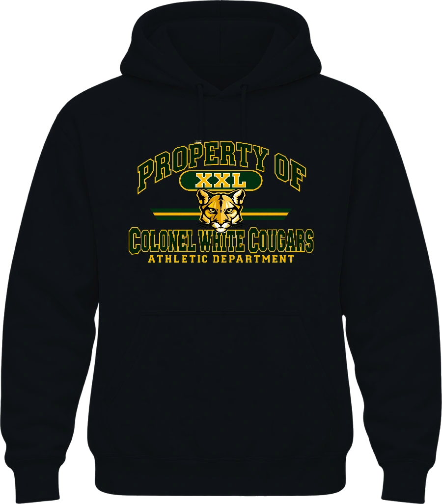 Colonel White Hoodie — Black front