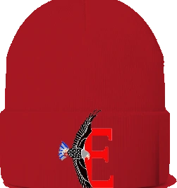 Edison Elementary Beanie — Red front