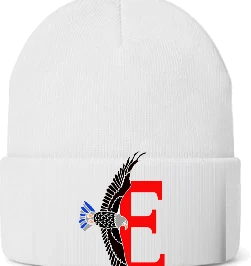 Edison Elementary Beanie — White front