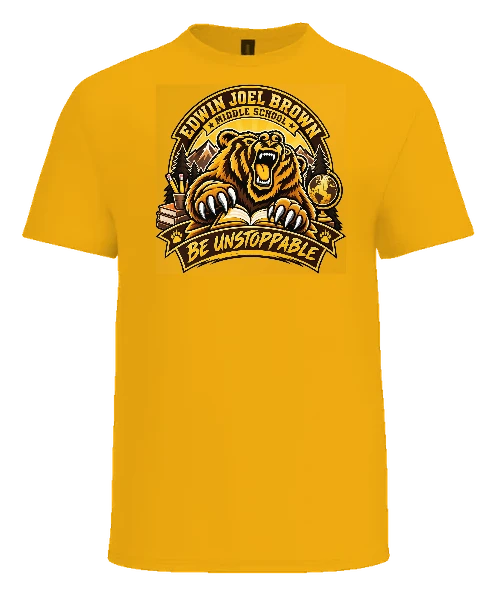 Edwin Joel Brown Middle School Tee — Gold front