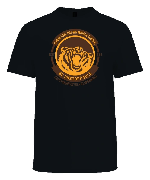 Edwin Joel Brown Middle School Tee — Black front