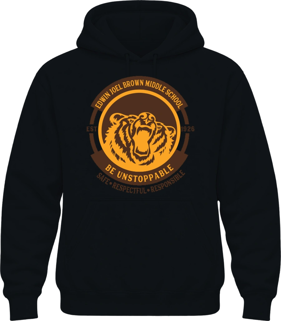 Edwin Joel Brown Middle School Hoodie — Black front