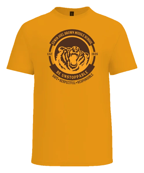 Edwin Joel Brown Middle School Tee — Gold front
