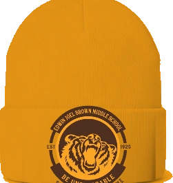 Edwin Joel Brown Middle School Beanie — Gold front