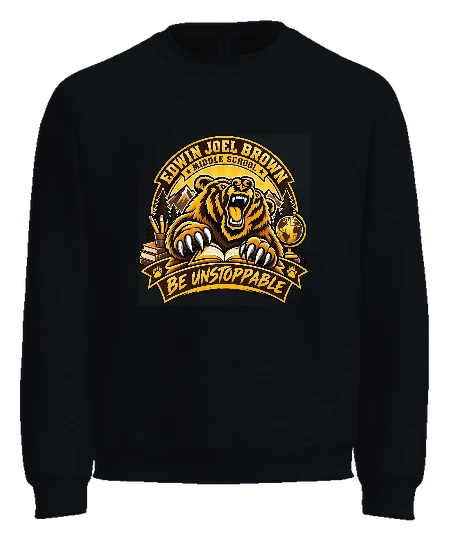 Edwin Joel Brown Middle School Crewneck — Black front