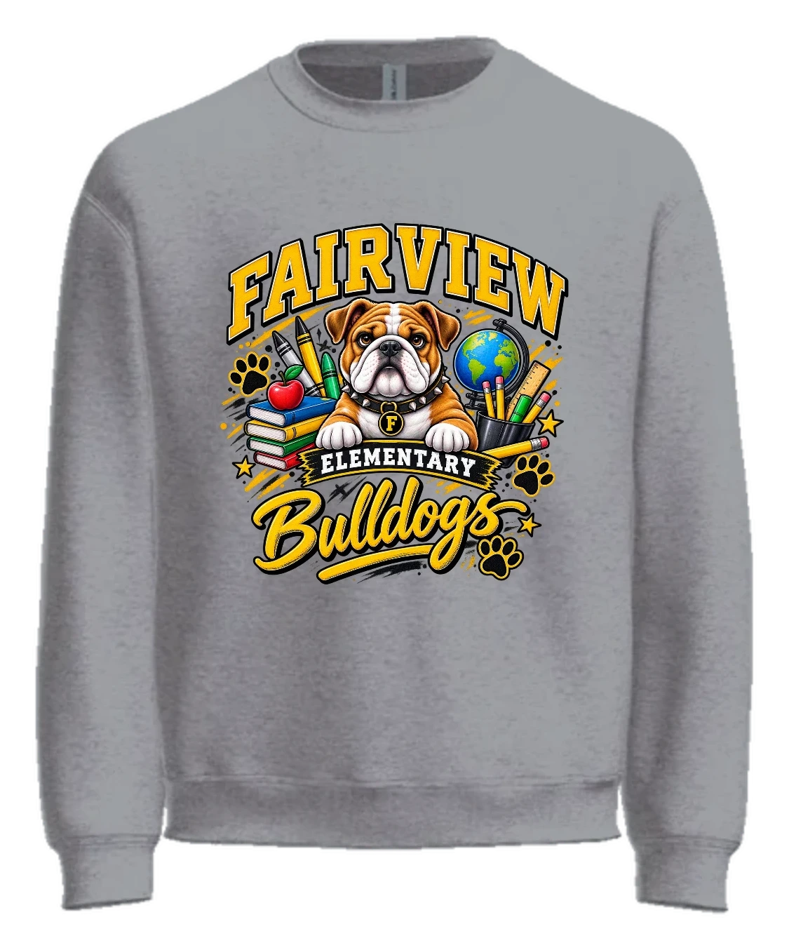 Fairview Elementary Crewneck — Sport Grey