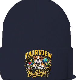 Fairview Elementary Beanie — Navy front