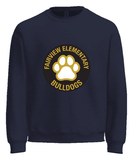 Fairview Elementary Crewneck — Navy front