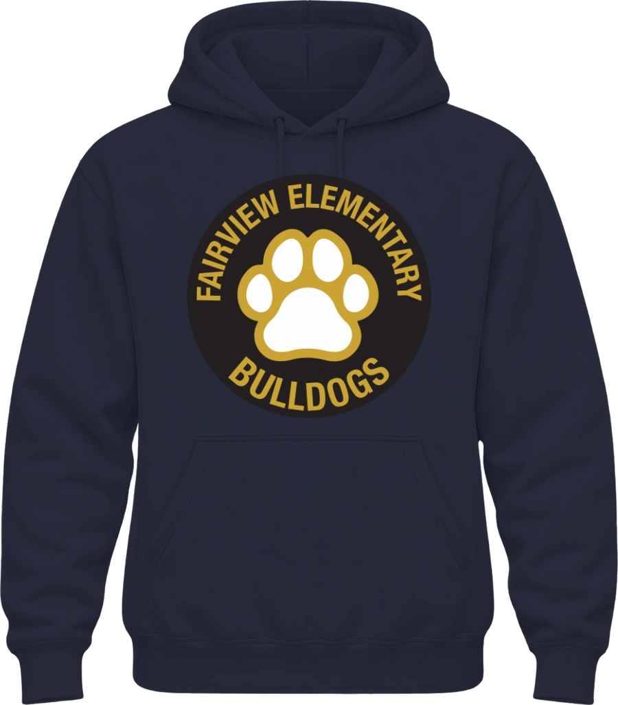 Fairview Elementary Hoodie — Navy front