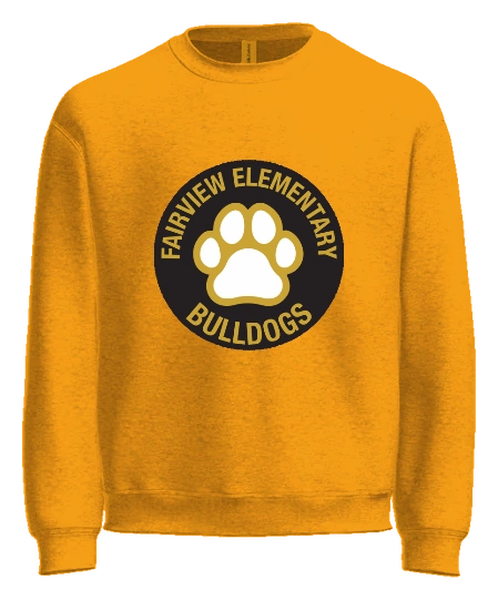 Fairview Elementary Crewneck — Gold front