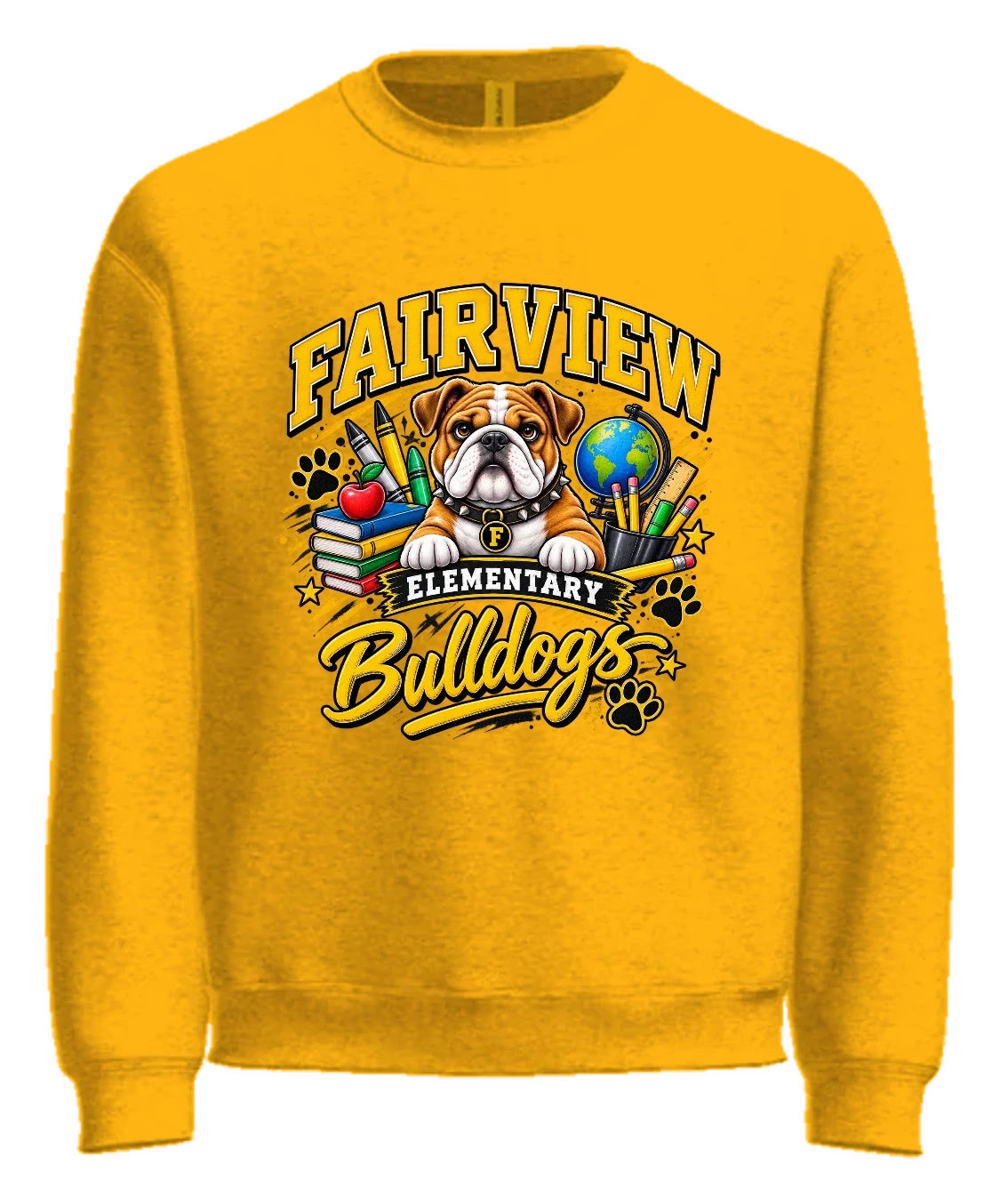 Fairview Elementary Crewneck — Gold