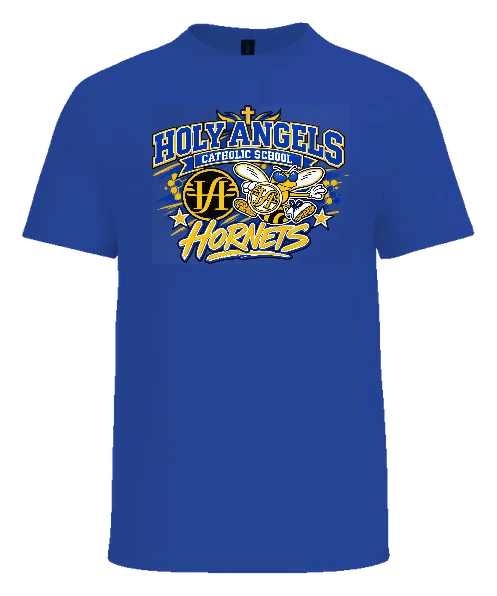 Holy Angels Catholic School Tee — Royal front