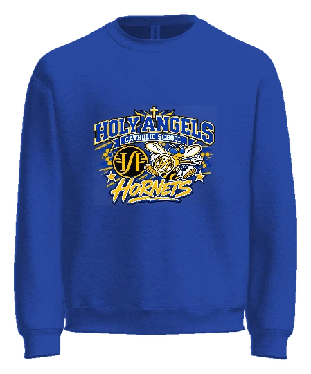 Holy Angels Catholic School Crewneck — Royal front