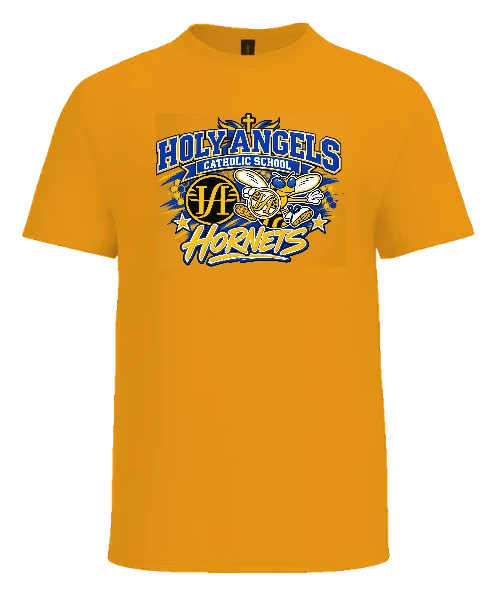 Holy Angels Catholic School Tee — Gold front