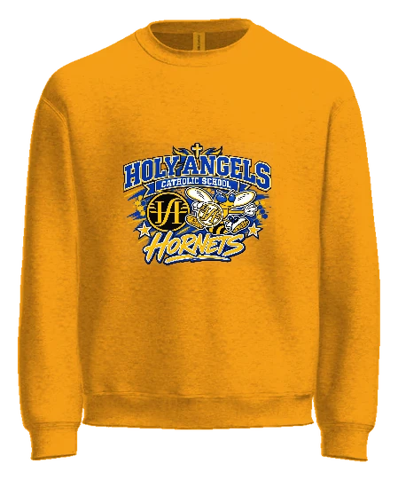 Holy Angels Catholic School Crewneck — Gold front