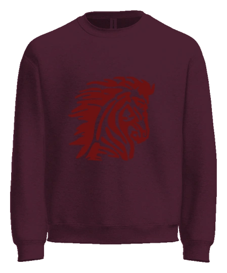 Horace Mann Elementary Crewneck — Maroon front