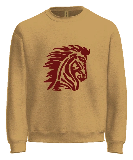 Horace Mann Elementary Crewneck — Old Gold front