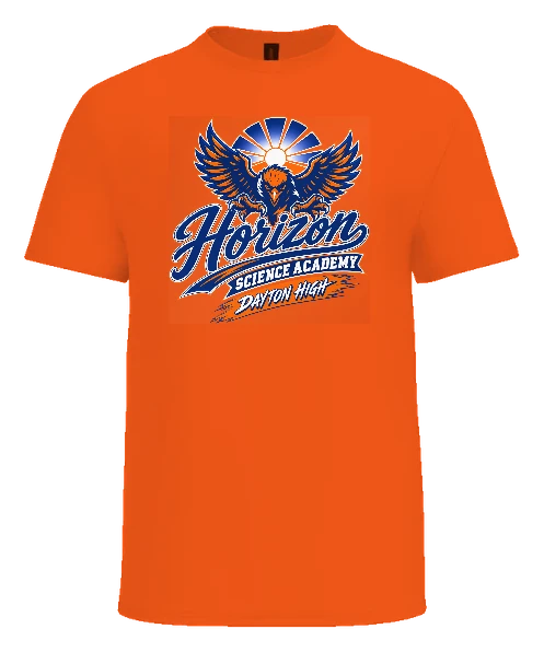 Horizon Science Academy Dayton Tee — Orange front