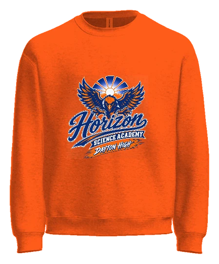 Horizon Science Academy Dayton Crewneck — Orange front