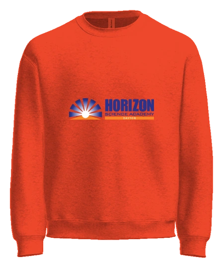 Horizon Science Academy Dayton Crewneck — Orange front