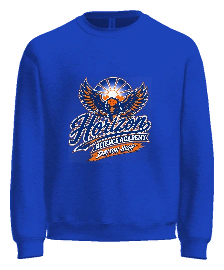 Horizon Science Academy Dayton Crewneck — True Royal front