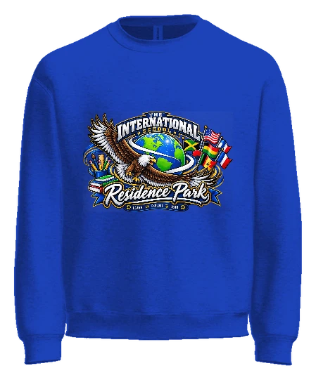 International at Residence Park Crewneck — True Royal front